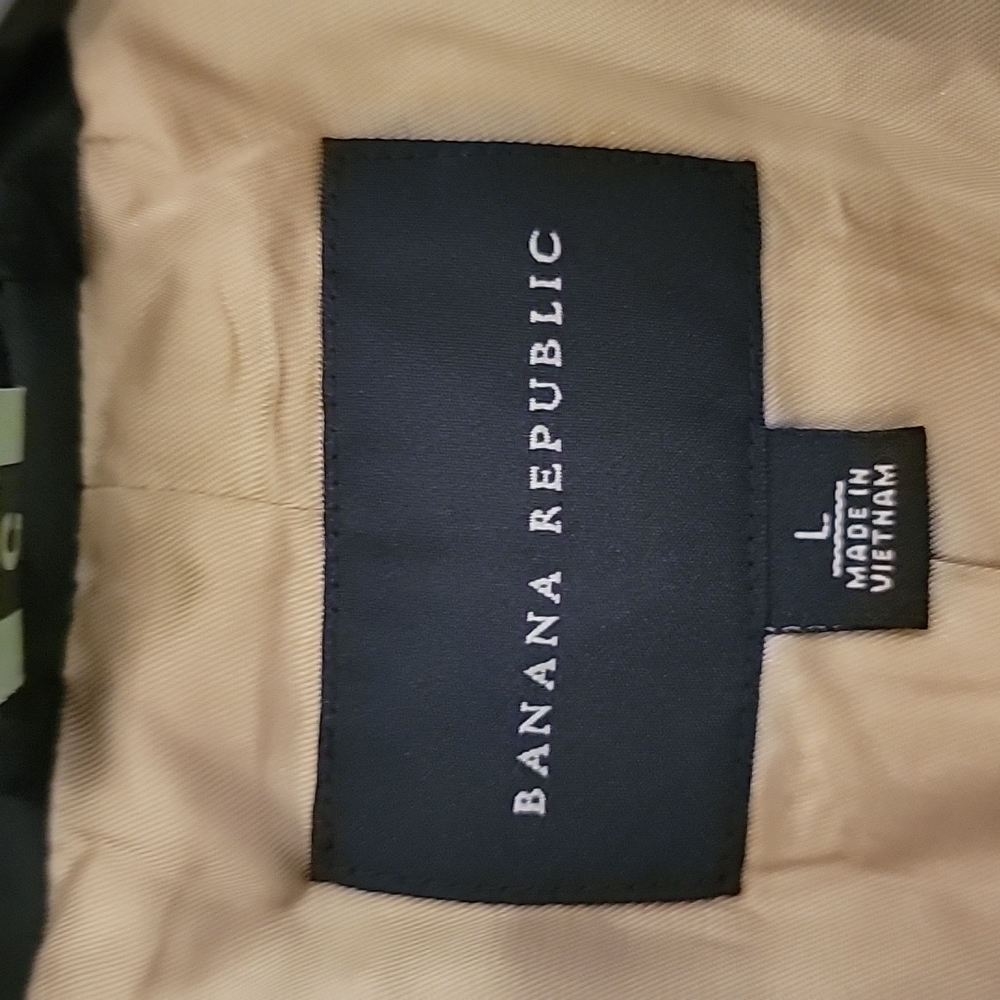 NWOT Banana Republic Essential Black Belted Trench Coat Size: L - Picture 5 of 11